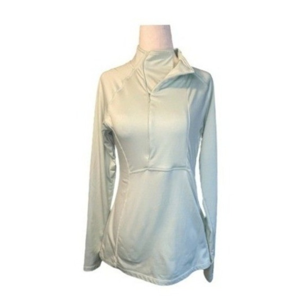 Hind Athletic Tech 1/2 Zip Shirt Jacket Mint Green Knit Long Sleeve Off-Center S
